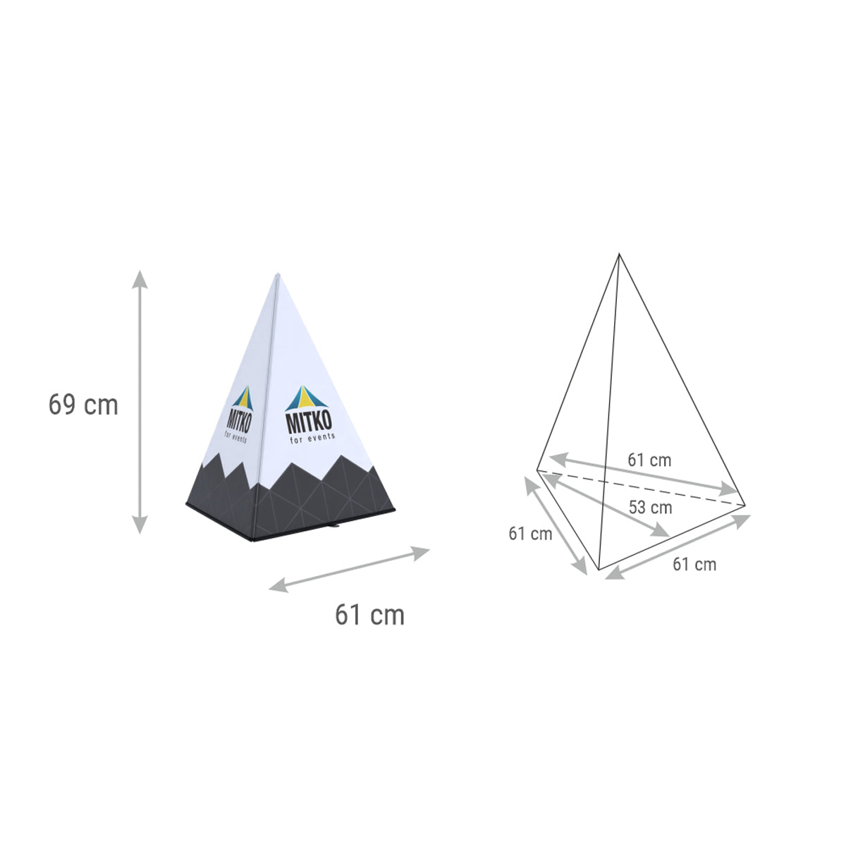 Skládací pyramida s potiskem